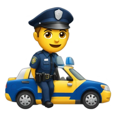 voiture police de profil qui roule sticker