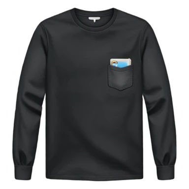 black long sleeve shirt with pocket sticker