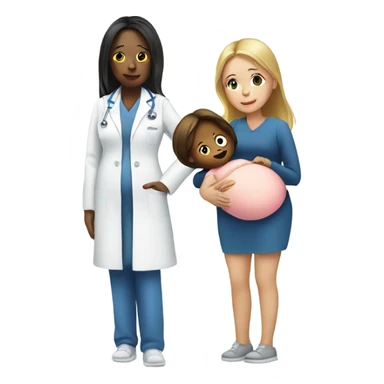 pregnant women with a nurse  sticker