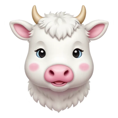 baby white cow sticker