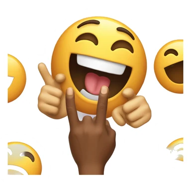 Laughing emoji with yolo hands sticker