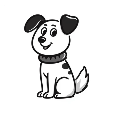 Border collie dog with only one black ear sticker