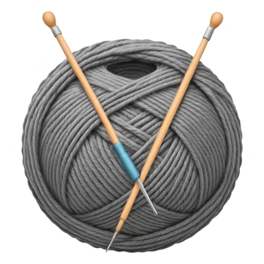 ball of knitting thread grey material sticker