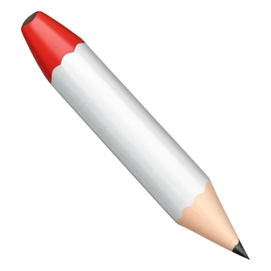 white colored pencil with a sharp tip sticker