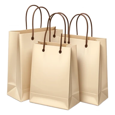 Three cream paper shopping bags sticker