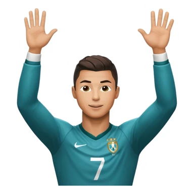 Cristiano Ronaldo celebrating a goal with his signature 'Siu' pose sticker