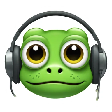 Cute green frog with headset sticker