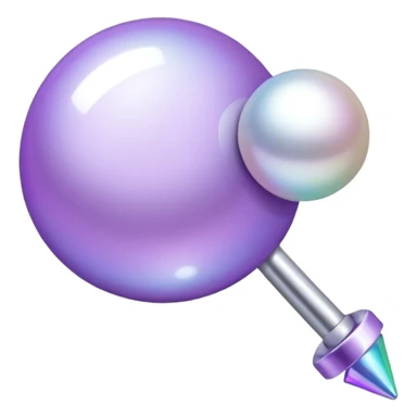 lilac push pin for office wall notes with pearl in the middle sticker