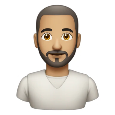 Arab man with shaved hair, goatee and light mustache  sticker