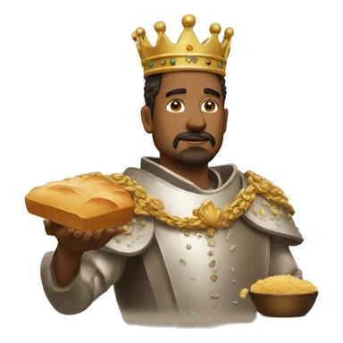 King with bread crumbs sticker
