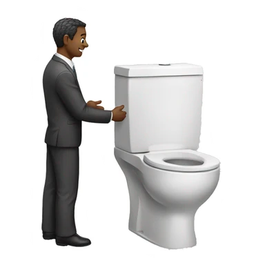 two toilets have a handshake sticker