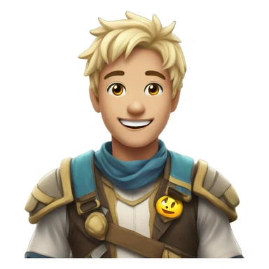 smiling boy in cosplay indoors sticker