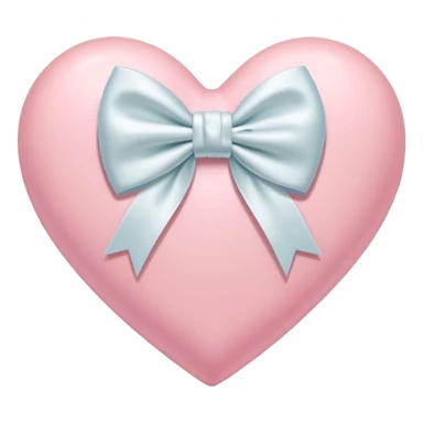 Pastel pink heart with white bow sticker