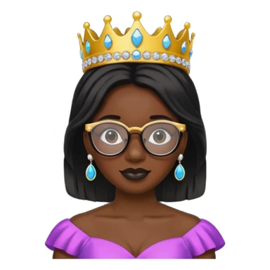 Prom queen black girl with glasses  sticker