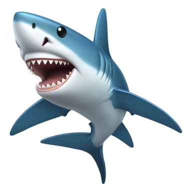 A baby blue shark holding a cross  sticker