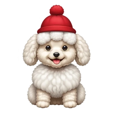 poodle wearing a red hat sticker