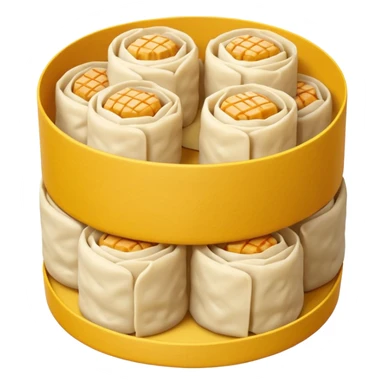 siu mai (a type of dim sum, just 1 cube of white color fish patty wrapped by yellow dough, leaving only the top part unwrapped, shape looks like short cylinder shape) sticker