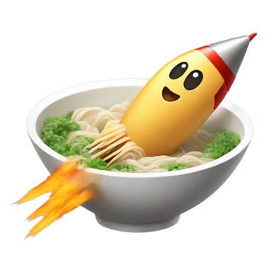 rocket in ramen bowl sticker