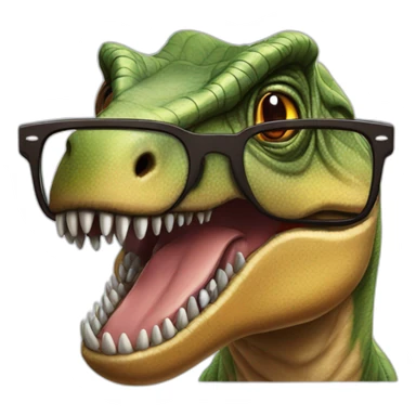 Jurassic Park T Rex wearing glasses sticker