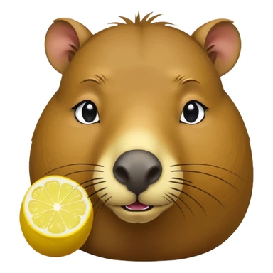 Capybara  holding  lemon sticker