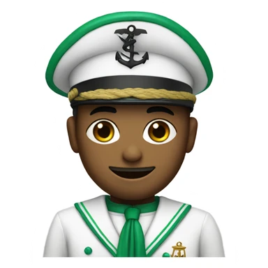 Sailor wearing a white and green sailor outfit with his hat having the Greek letters Delta sigma and phi written on it  sticker