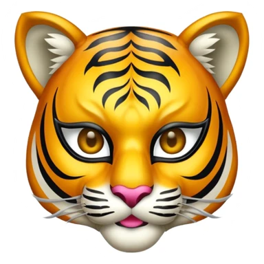 tiger with glamorous masquerade mask sticker
