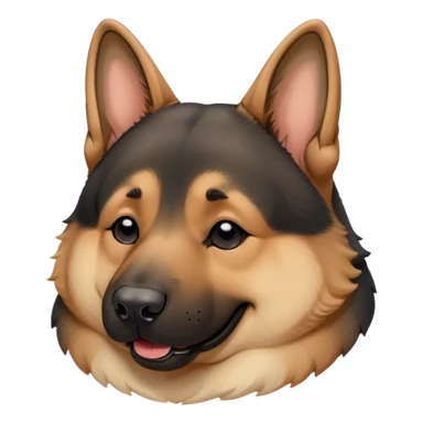 Cinematic Meme-Worthy Chubby Sleeping German Shepherd Portrait Emoji, Head resting peacefully with a blissful smile, showcasing a delightfully chubby build and a luxuriously thick tan and black coat, eyes shut in a serene nap, Simplified yet hilariously endearing features, highly detailed, glowing with a soft, drowsy light, high shine, relaxed and utterly lovable, stylized with an air of playful laziness, bright and heartwarming, soft glowing outline, capturing the essence of a comically sleepy guardian, so meme-worthy it feels like it could instantly become the next viral sensation of adorable slumber! sticker
