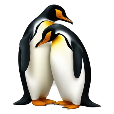 One bretzel and one pinguin hugging each other sticker