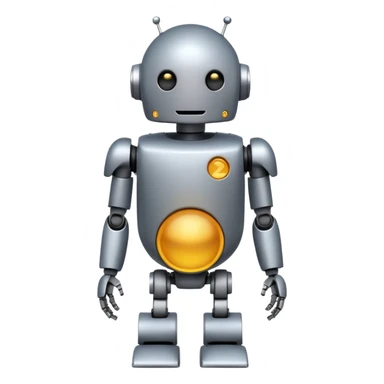 Pregnant male robot. Profile view. Facing left. 2 dimensional emoji style. As though it was made with microsoft paint. sticker