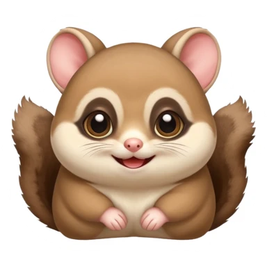 Fat and cute Japanese flying squirrel  sticker