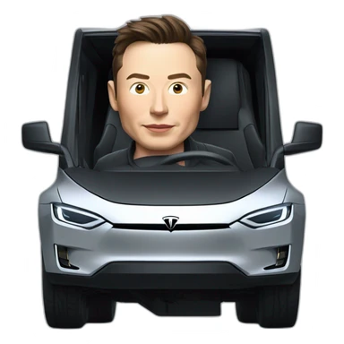 Elon musk riding in a Tesla cyber truck  sticker