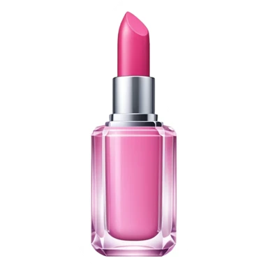 A glossy pink lipstick with a crystal-clear casing. sticker