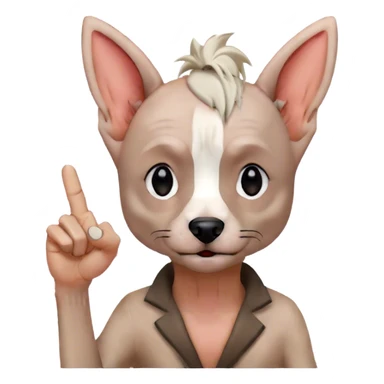 Chinese crested sticking up the middle finger  sticker