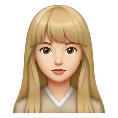 mujer de pelo largo y flequillo sticker