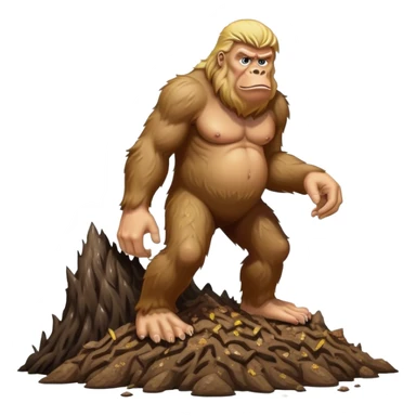 Bigfoot stomping on Big, ugly scowling  💩 looking like Donald Trump sticker