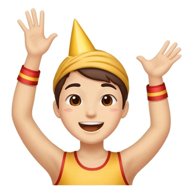 face cheering at a parade, joyful expression sticker