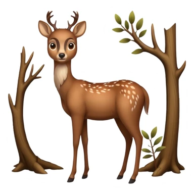 A gentle deer standing quietly under forest branches.











































 sticker