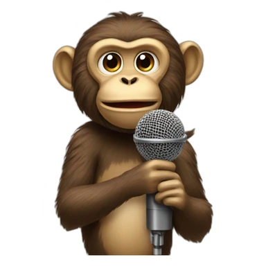 monkey on a microphone sticker