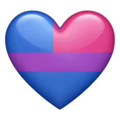 heart with bisexual pride flag colors sticker