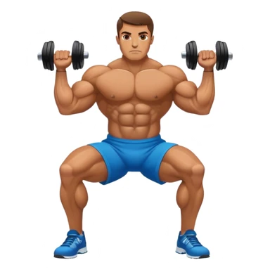 side-view bodybuilder dumbbell lunges sticker