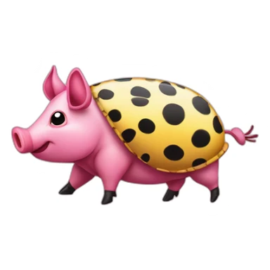 Pink pig armadillo cow centipede insect with yellow and black spots gradient mottled sticker