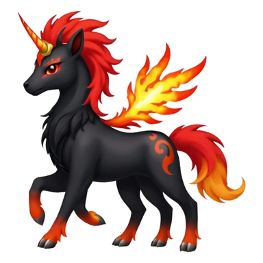 Shiny Exotic Gothic Rapidash-Houndoom-Pokémon-Fakémon-hybrid-creature sticker