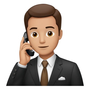 Professional salesman in business suit talking on smartphone sticker