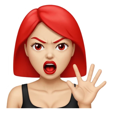 the manager yelling at her to stop with angry face
 sticker