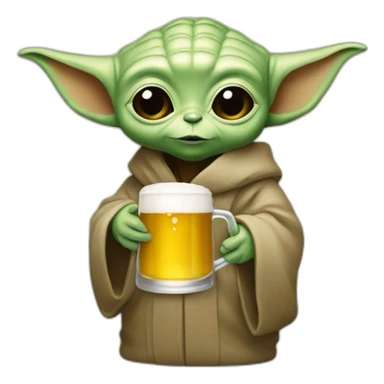 Bébé yoda qui bois une bière sticker