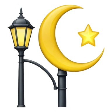 I need a cresent moon street light. The moon will should ve on to. Emoji sticker