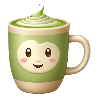 Matcha latte in beige mug sticker