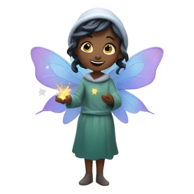 The cute fairy casting a spell to make the first snow fall sticker
