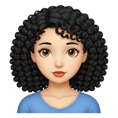 Menina de cabelo cacheado preto e abaixo do ombro  sticker