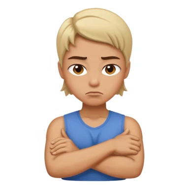 Pouting emoji arms crossed sticker